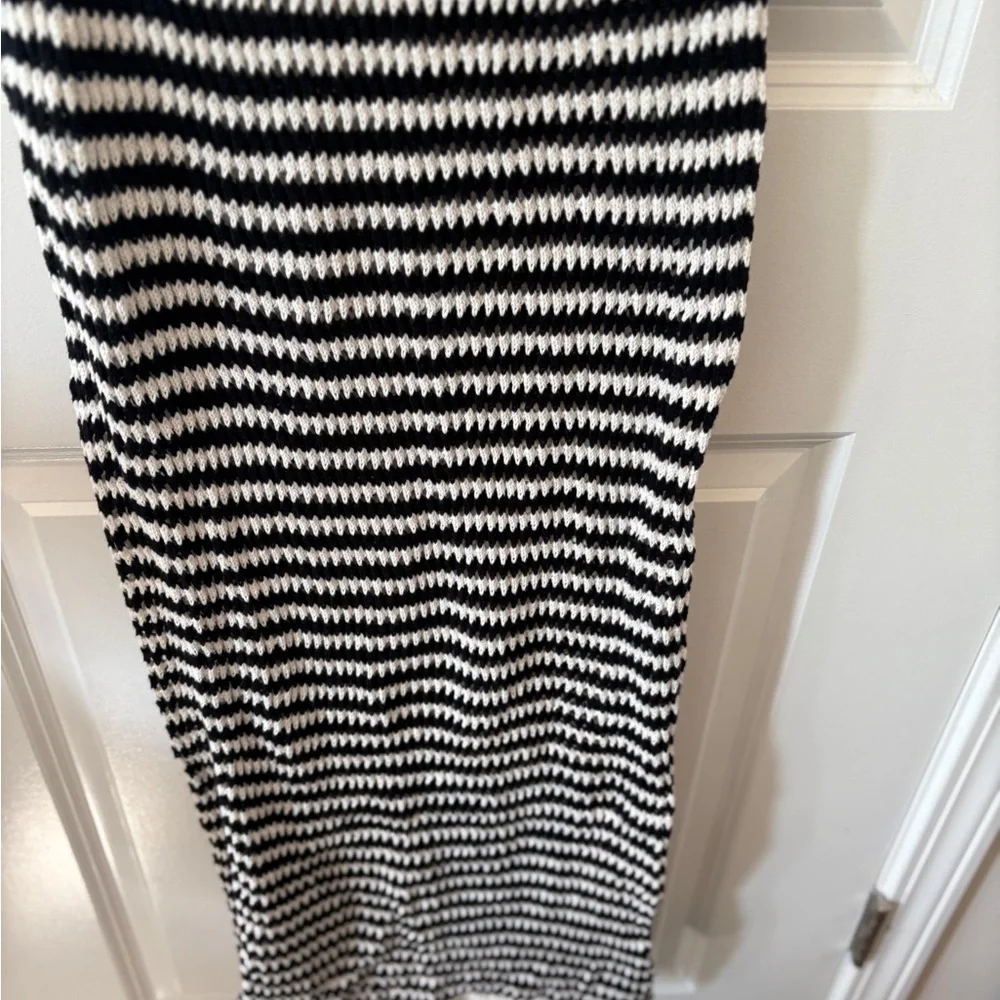 Abercrombie & Fitch Black and White Striped Maxi Dress